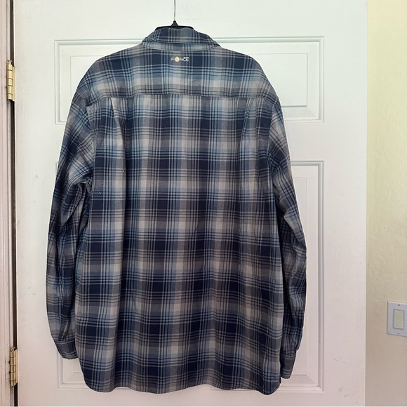 Carhartt Men’s Relaxed Fit Blue Gray Long Sleeve Plaid Button Down Shirt 2XL XXL - Picture 5 of 8